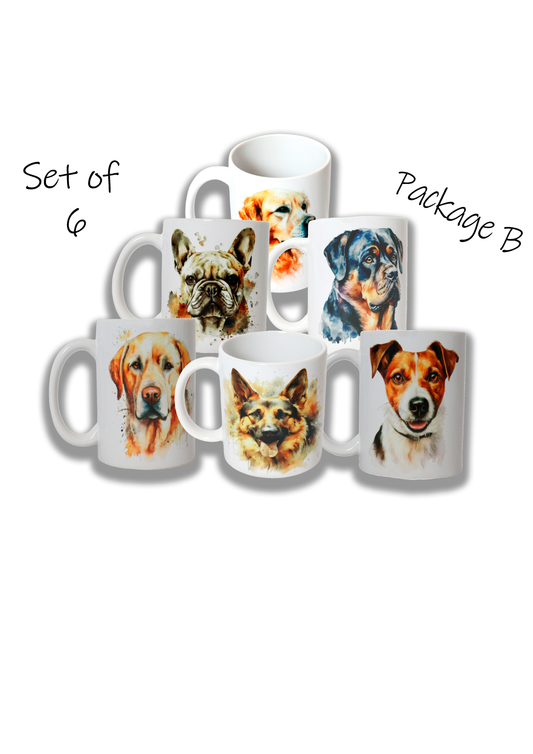 wholesale pack of 6 printed mugs