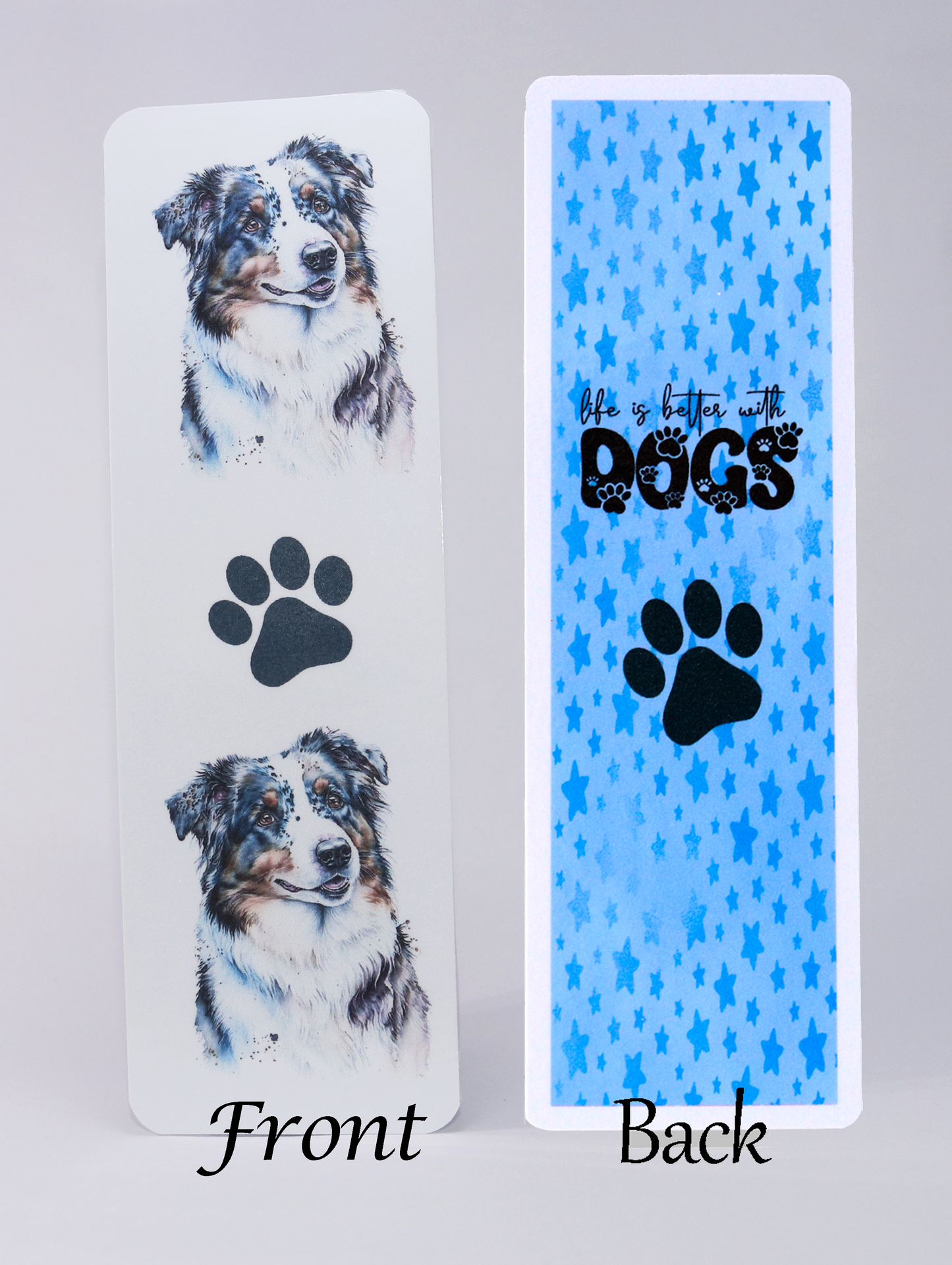 australian sheepdog printed bookmark