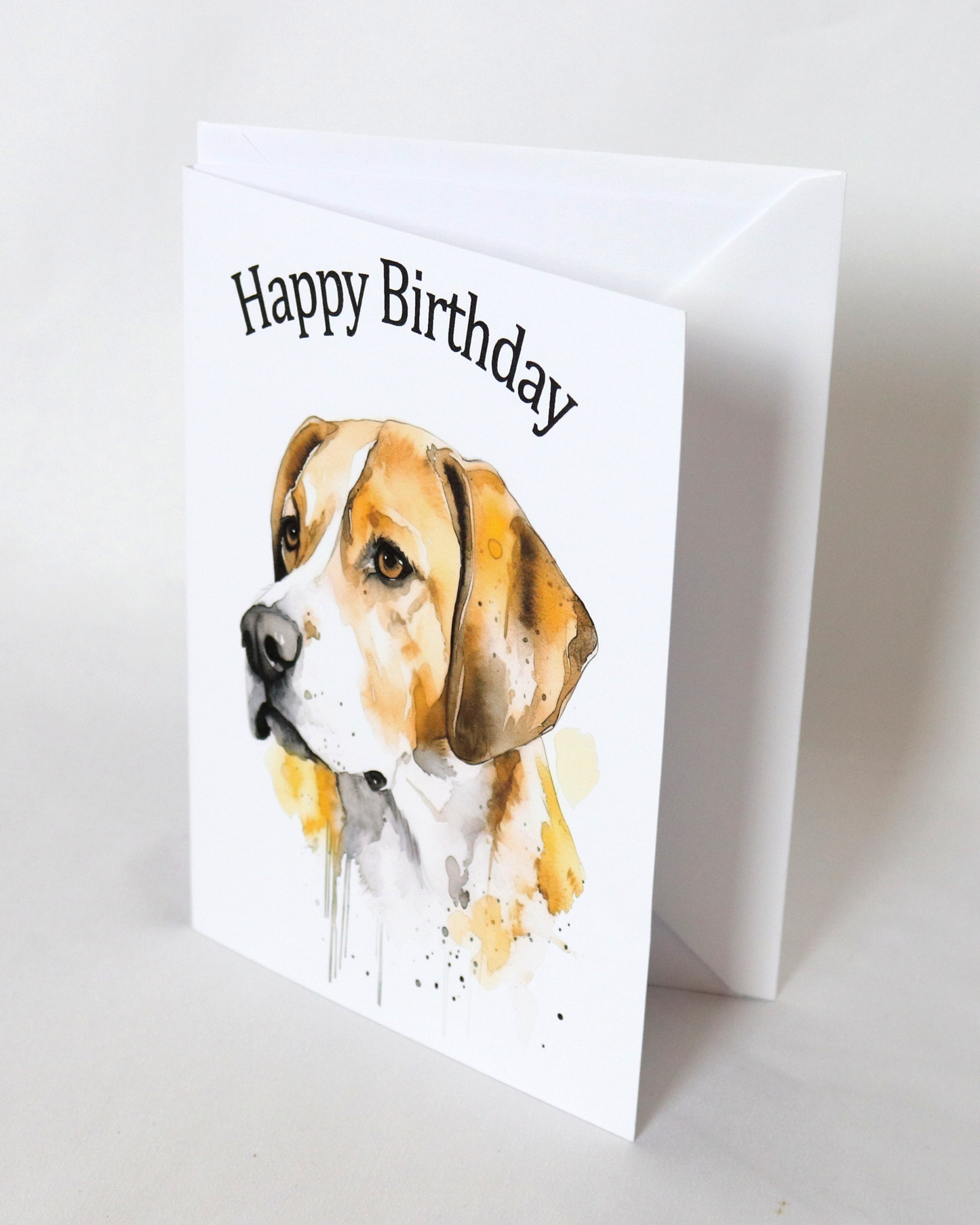 beagle printed birthday card