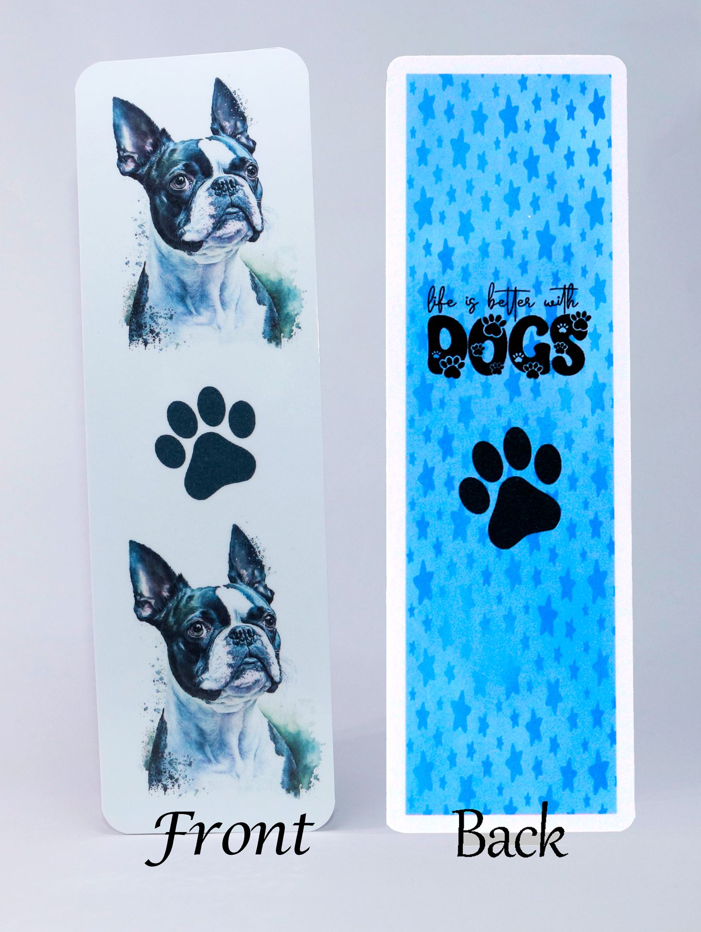boston terrier dog printed bookmark