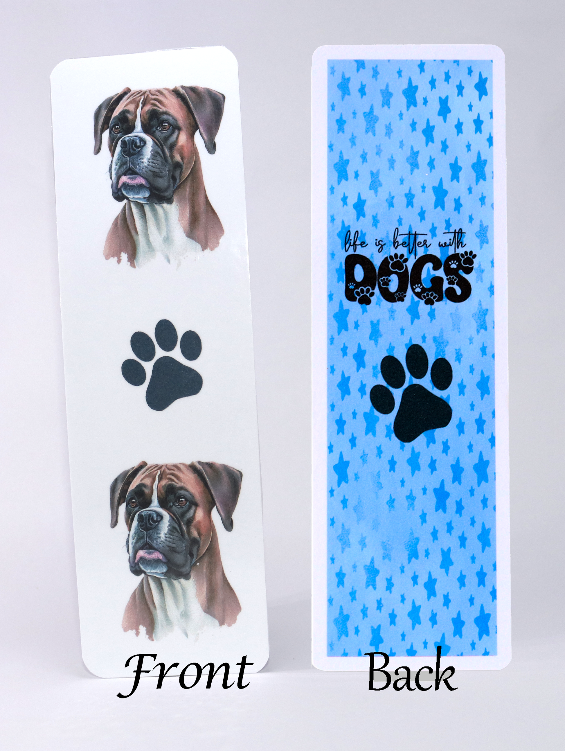 boxer dog printed bookmark