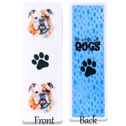 bulldog printed bookmark