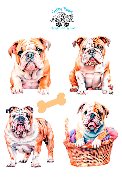 bulldog printed stickers