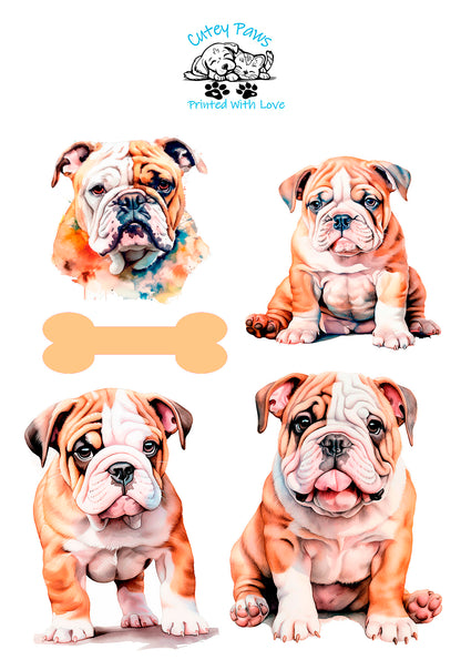 bulldog printed stickers