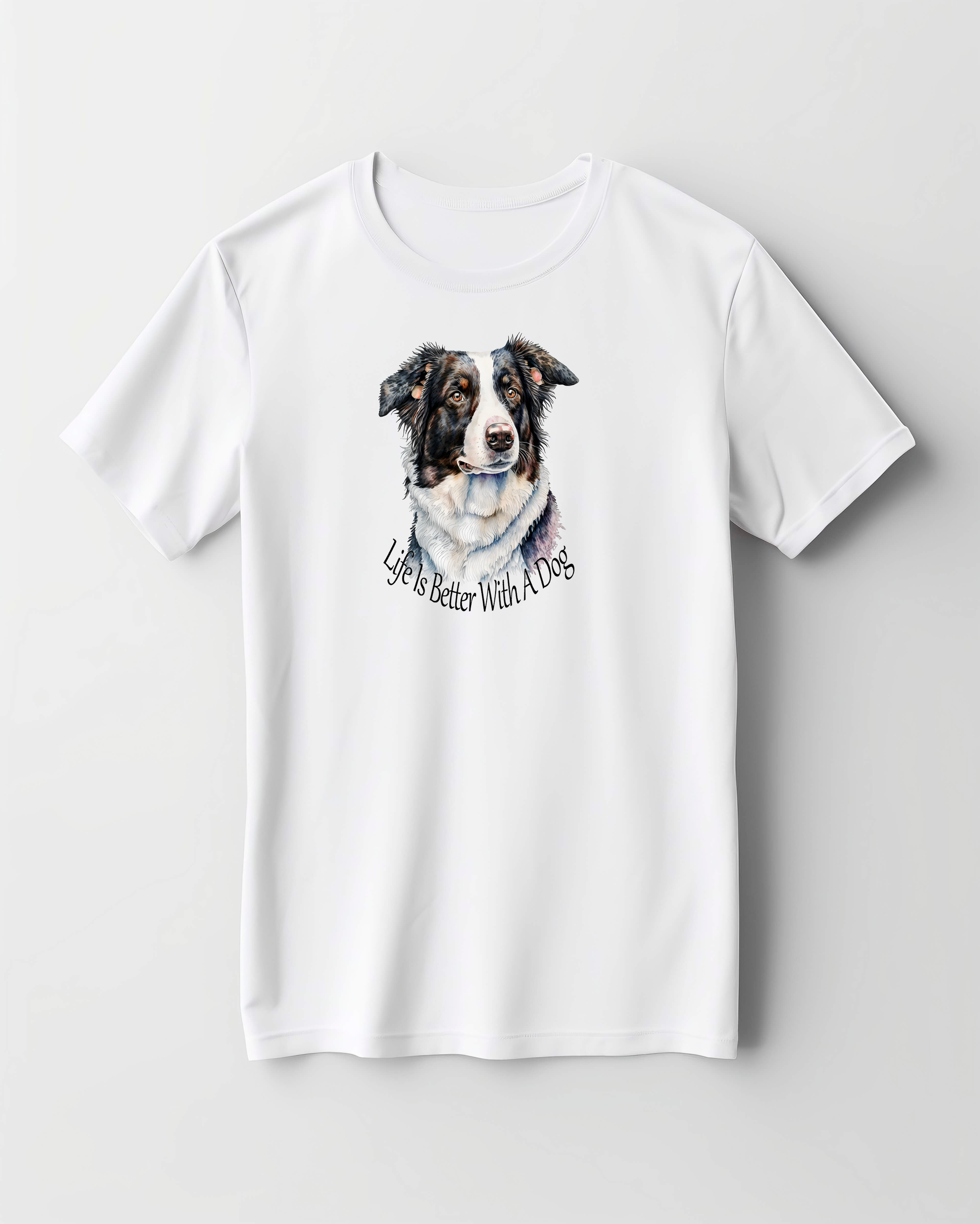 collie dog printed t shirt