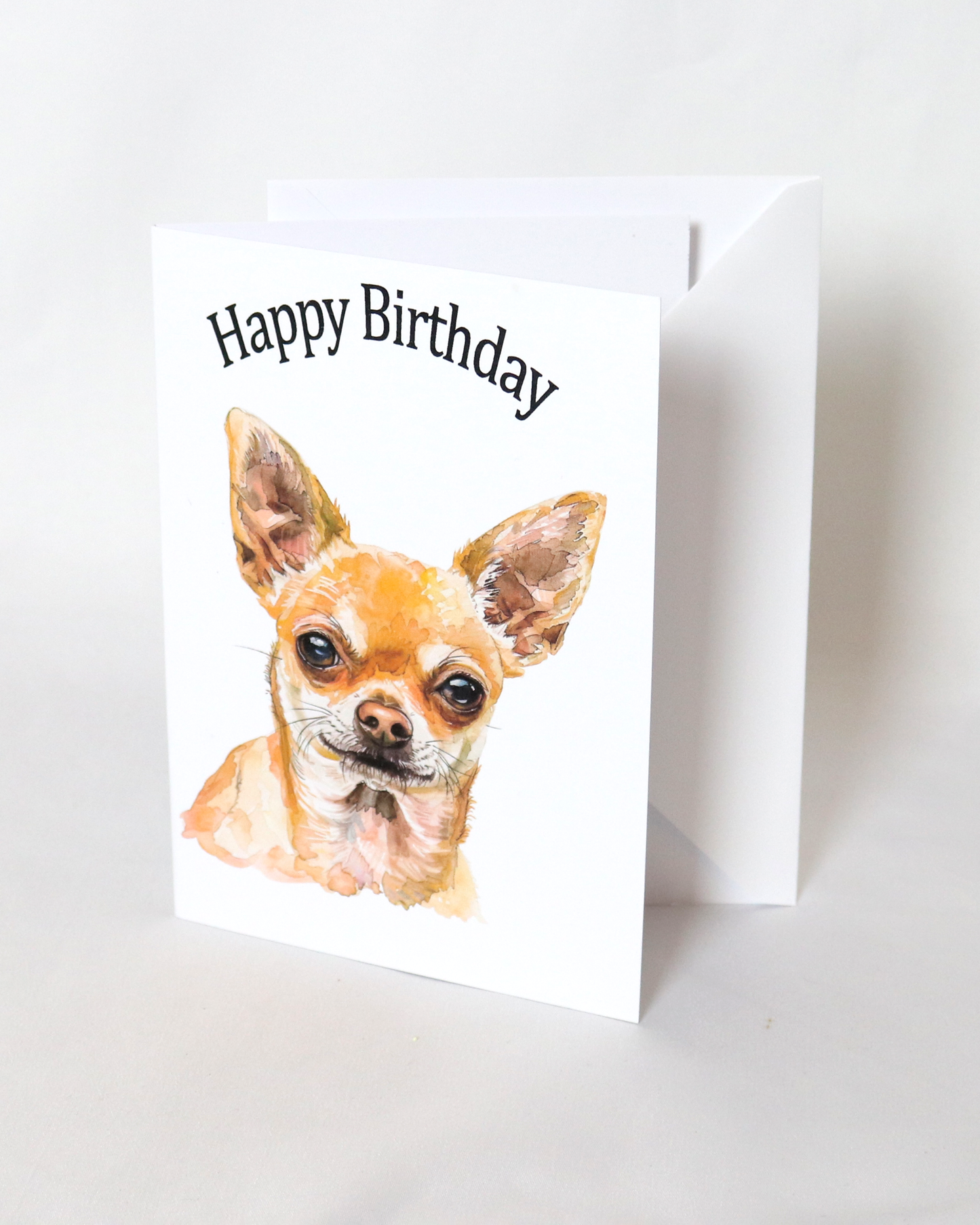 chihuahua printed birthday card