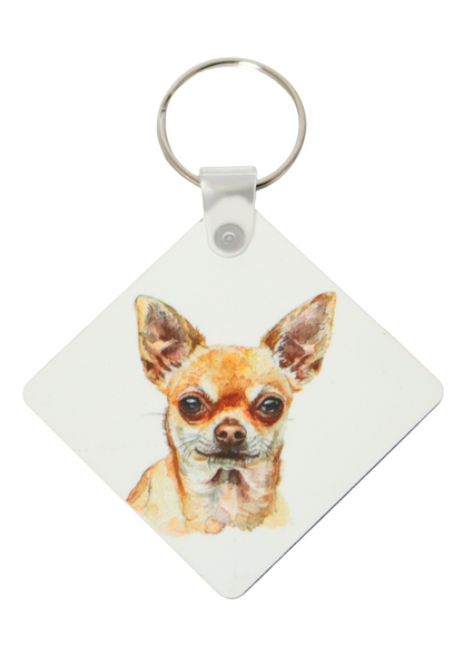 chihuahua printed keyring