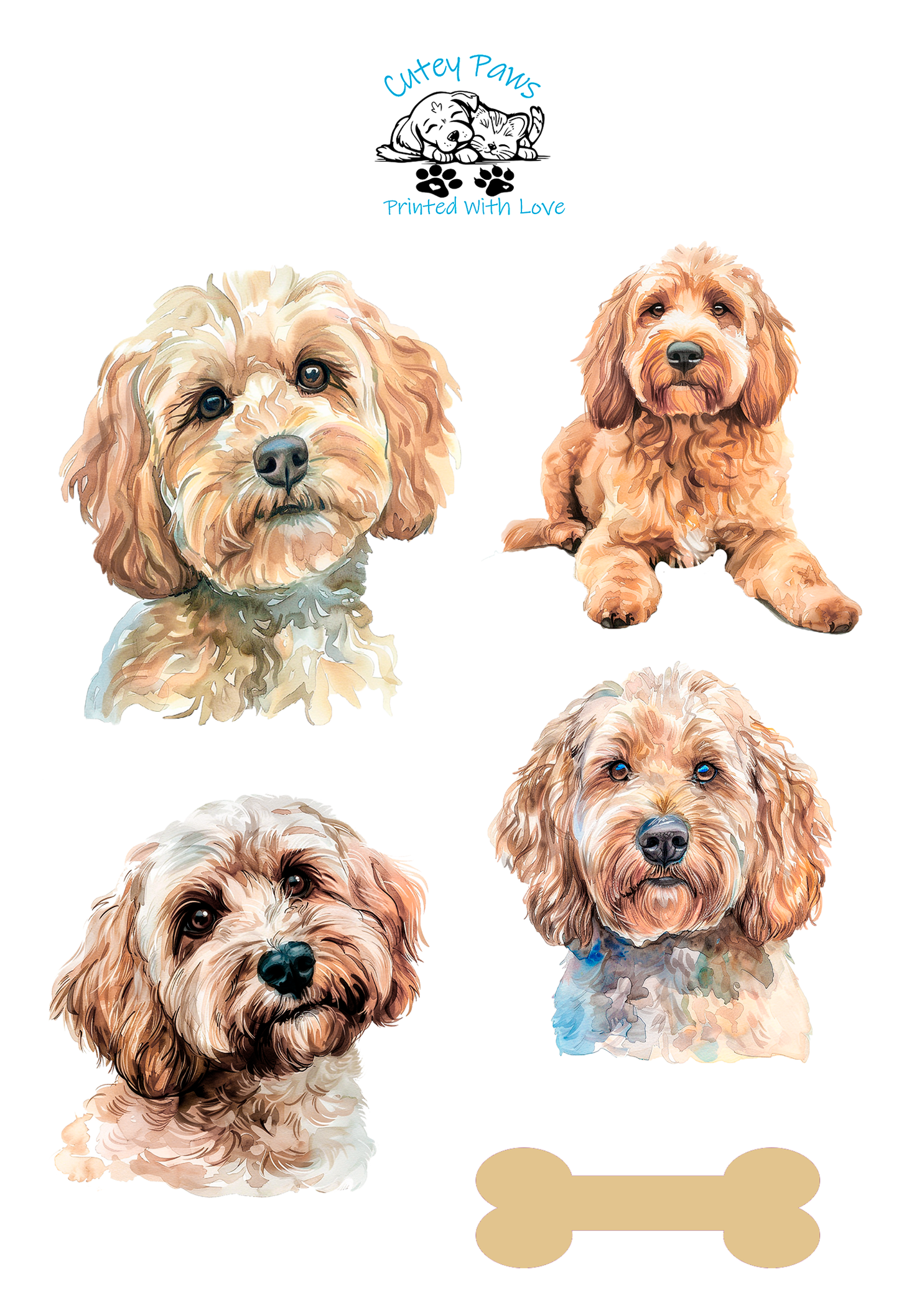 cockapoo printed stickers