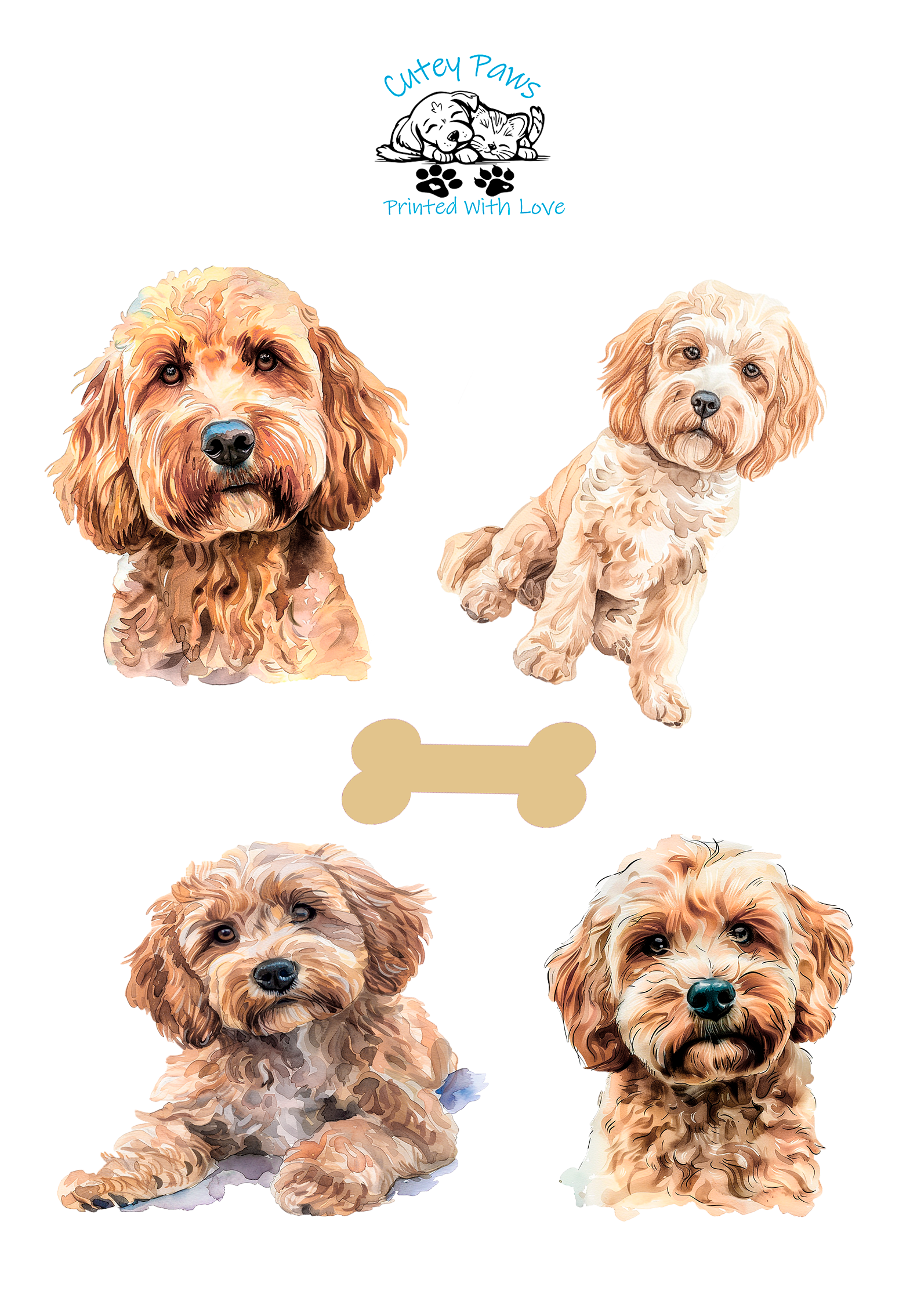 cockapoo printed stickers