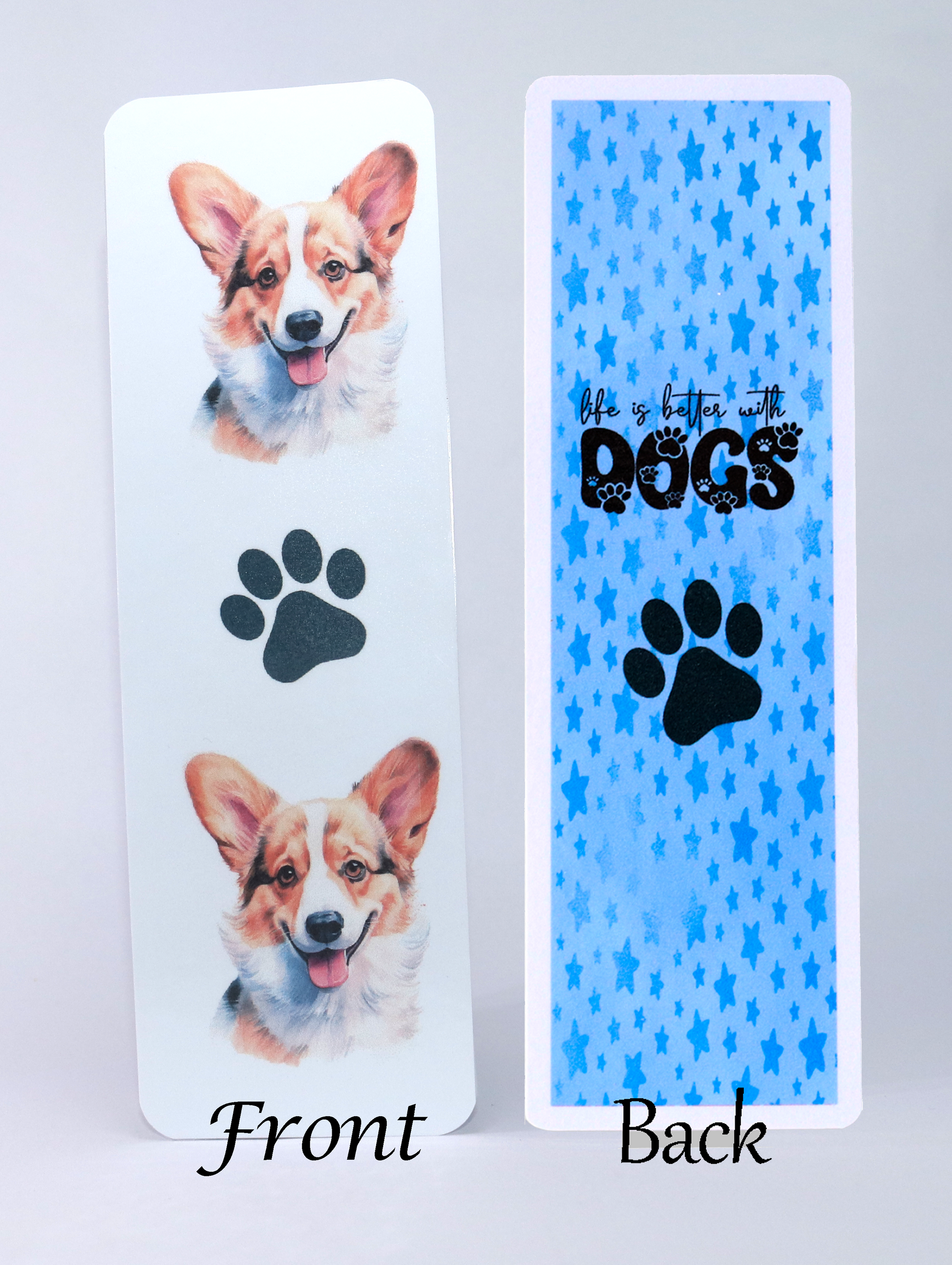 corgi dog printed bookmark