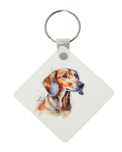 dachshund printed keyring