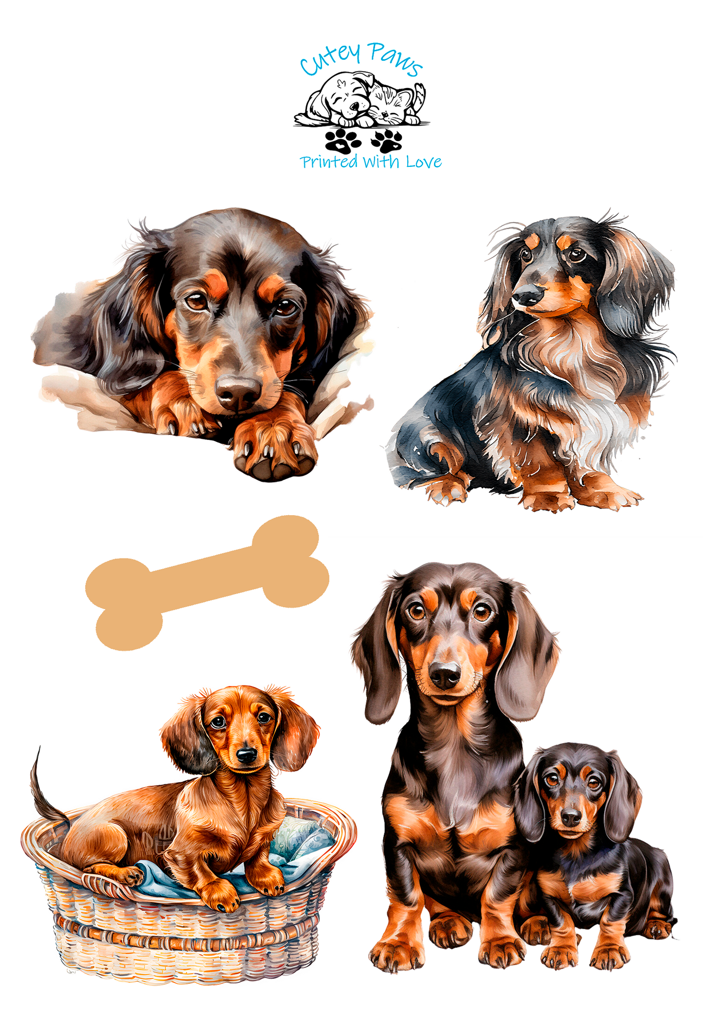 dachshund printed stickers