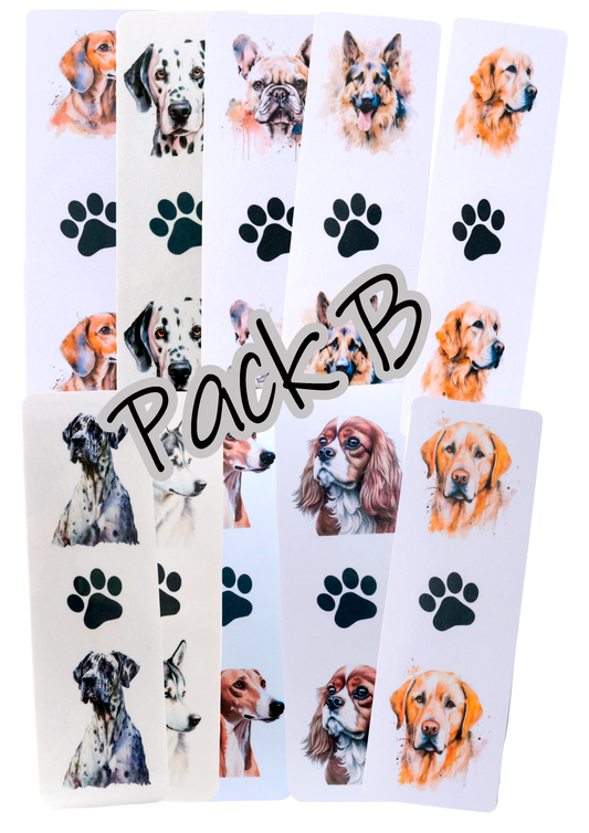 wholesale pack of printed dog bookmarks 