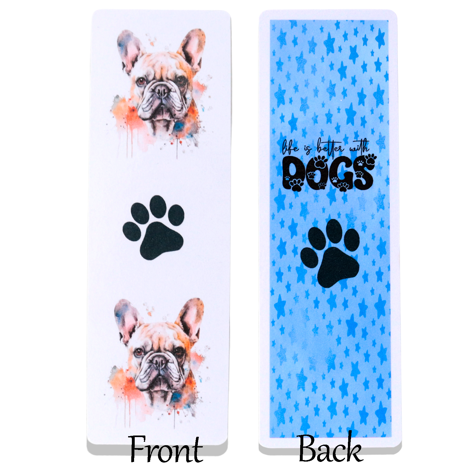 french bulldog printed bookmark