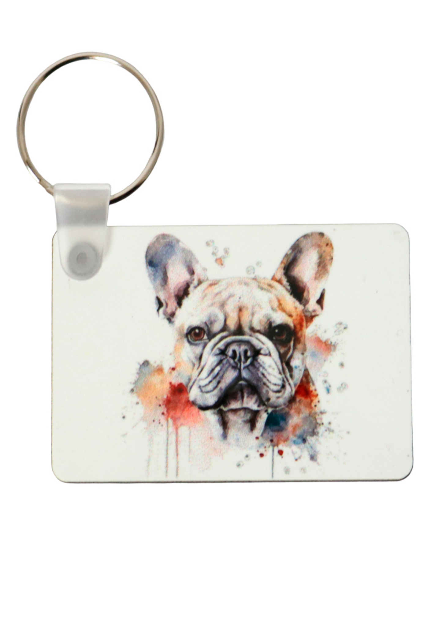 french bulldog printed keyring