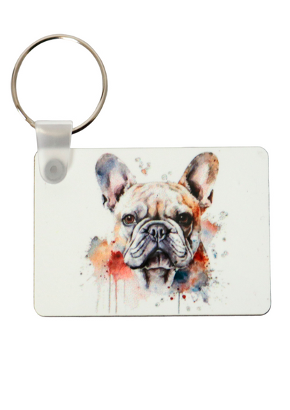 french bulldog printed keyring