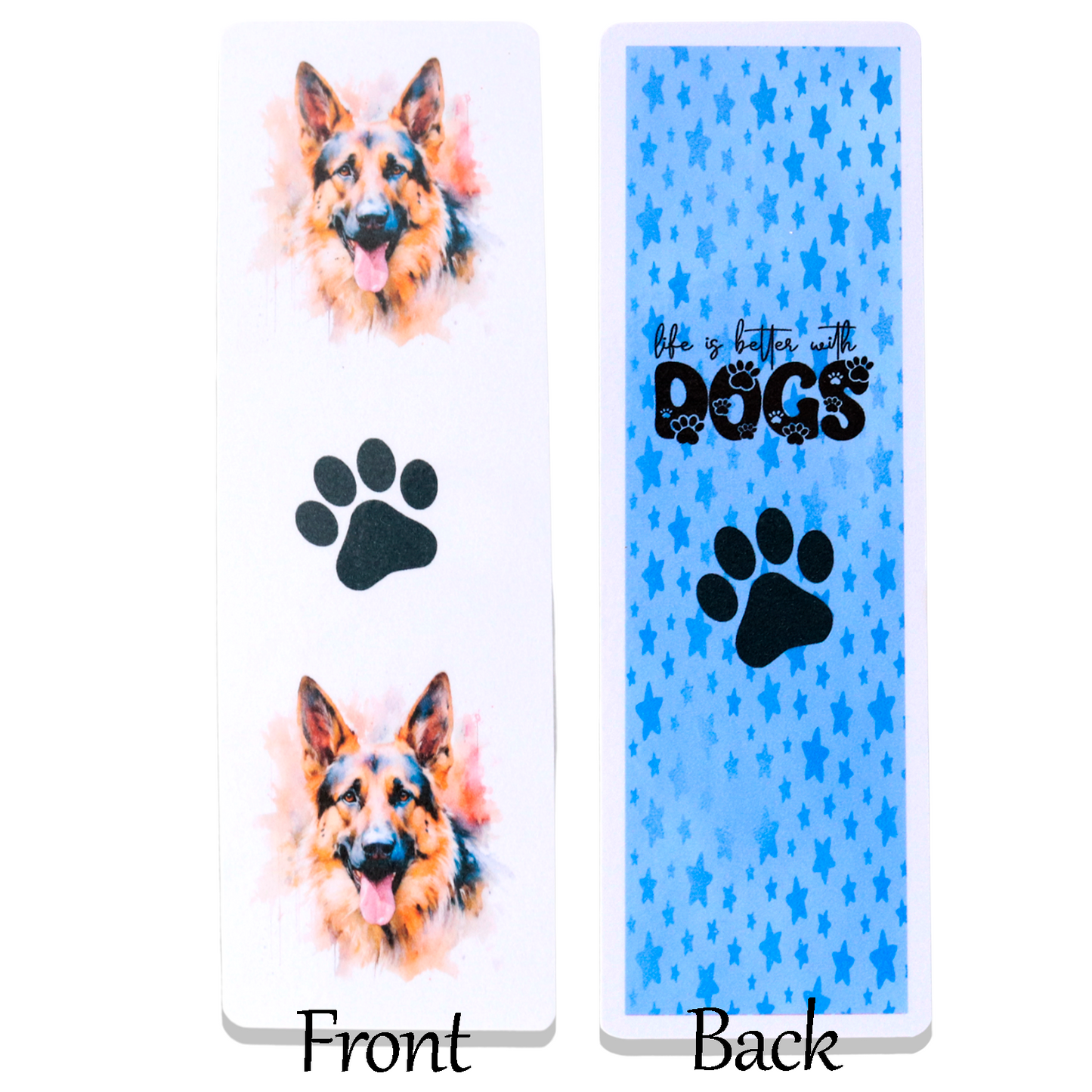 german shepherd dog printed bookmark
