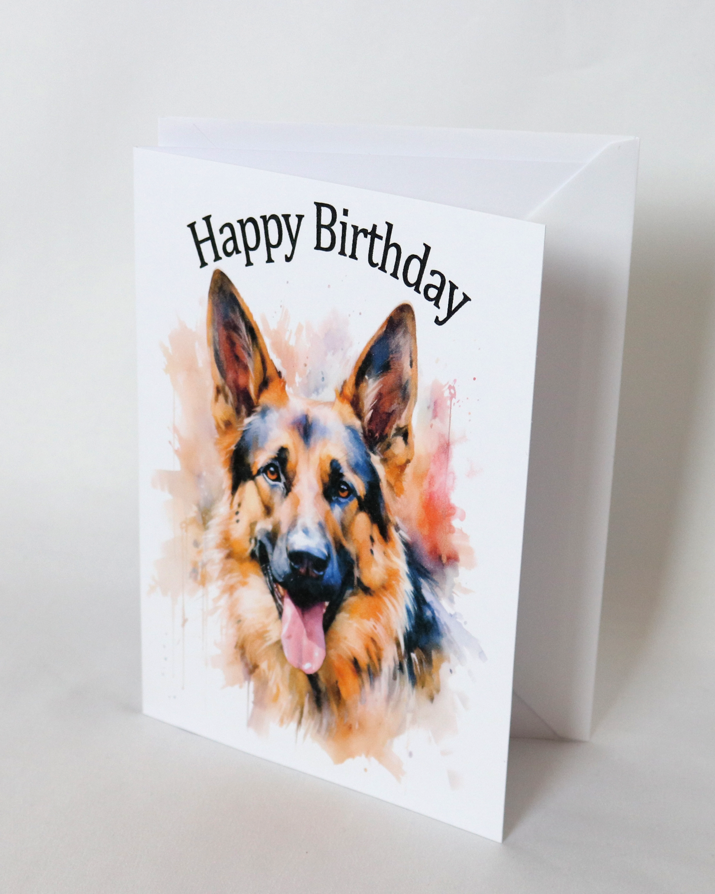 german shepherd printed birthday card