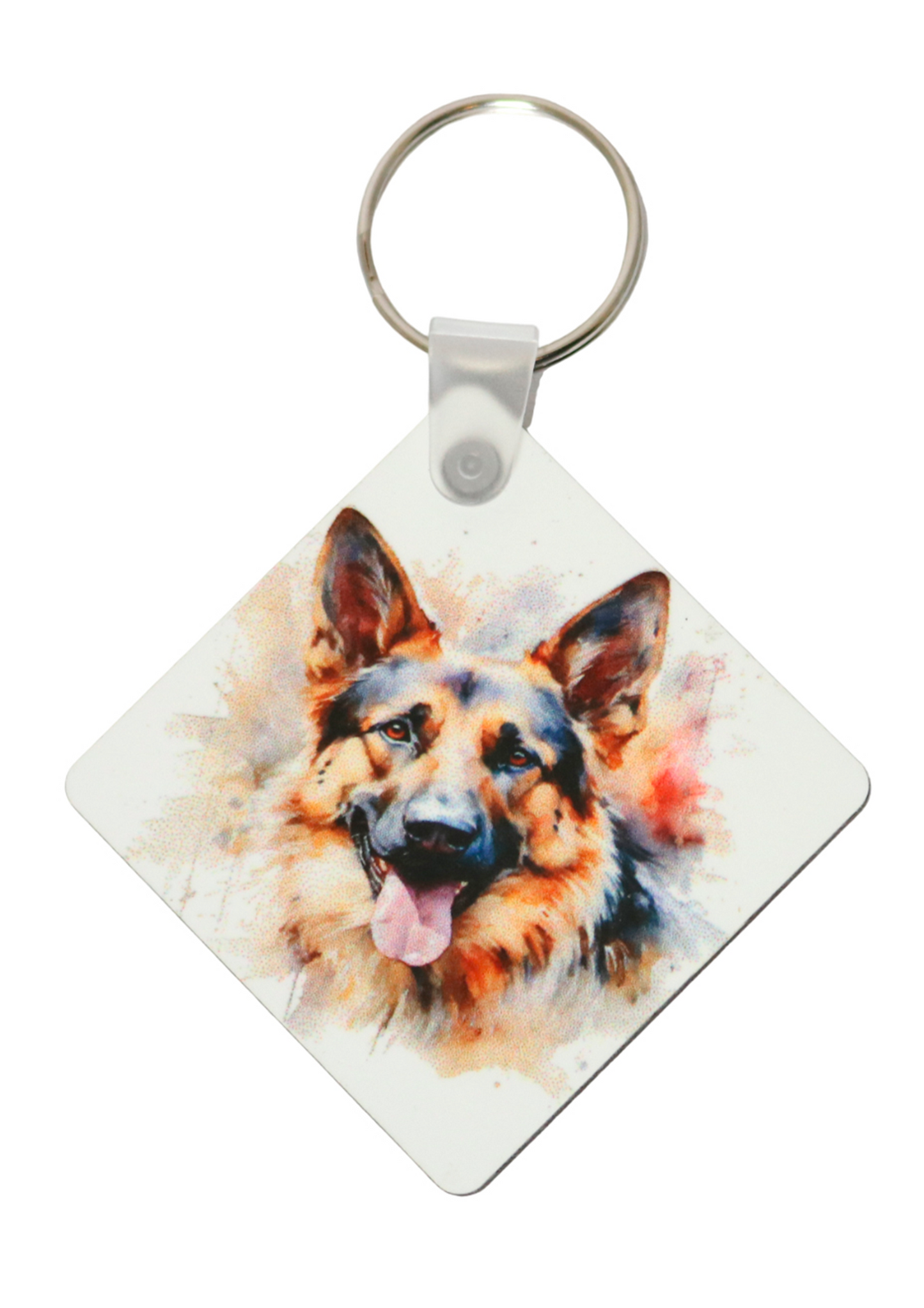 german shepherd printed keyring