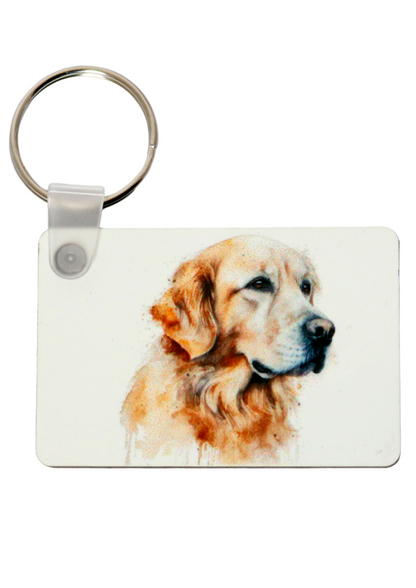 golden retriever printed keyring