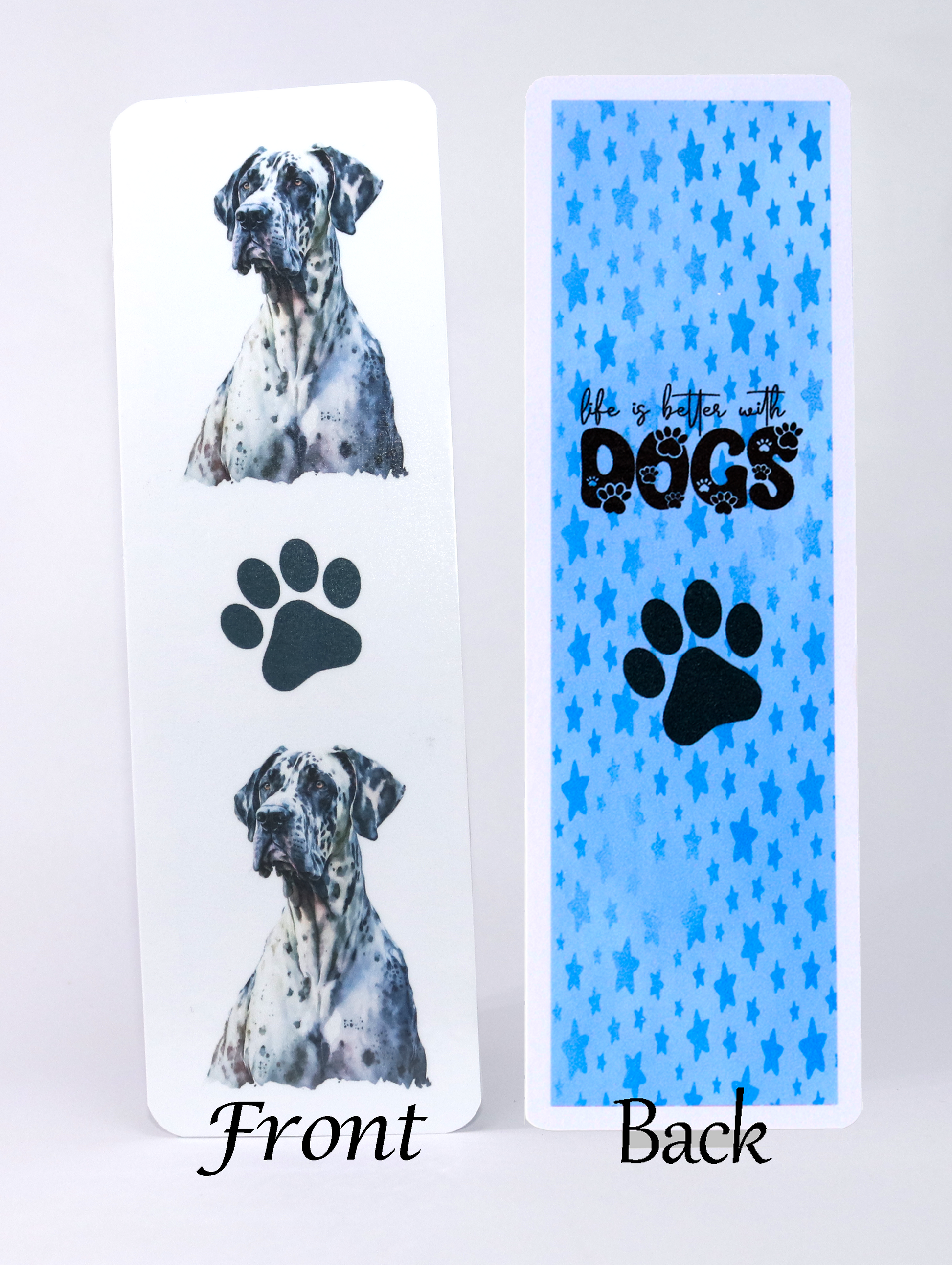 great dane dog printed bookmark