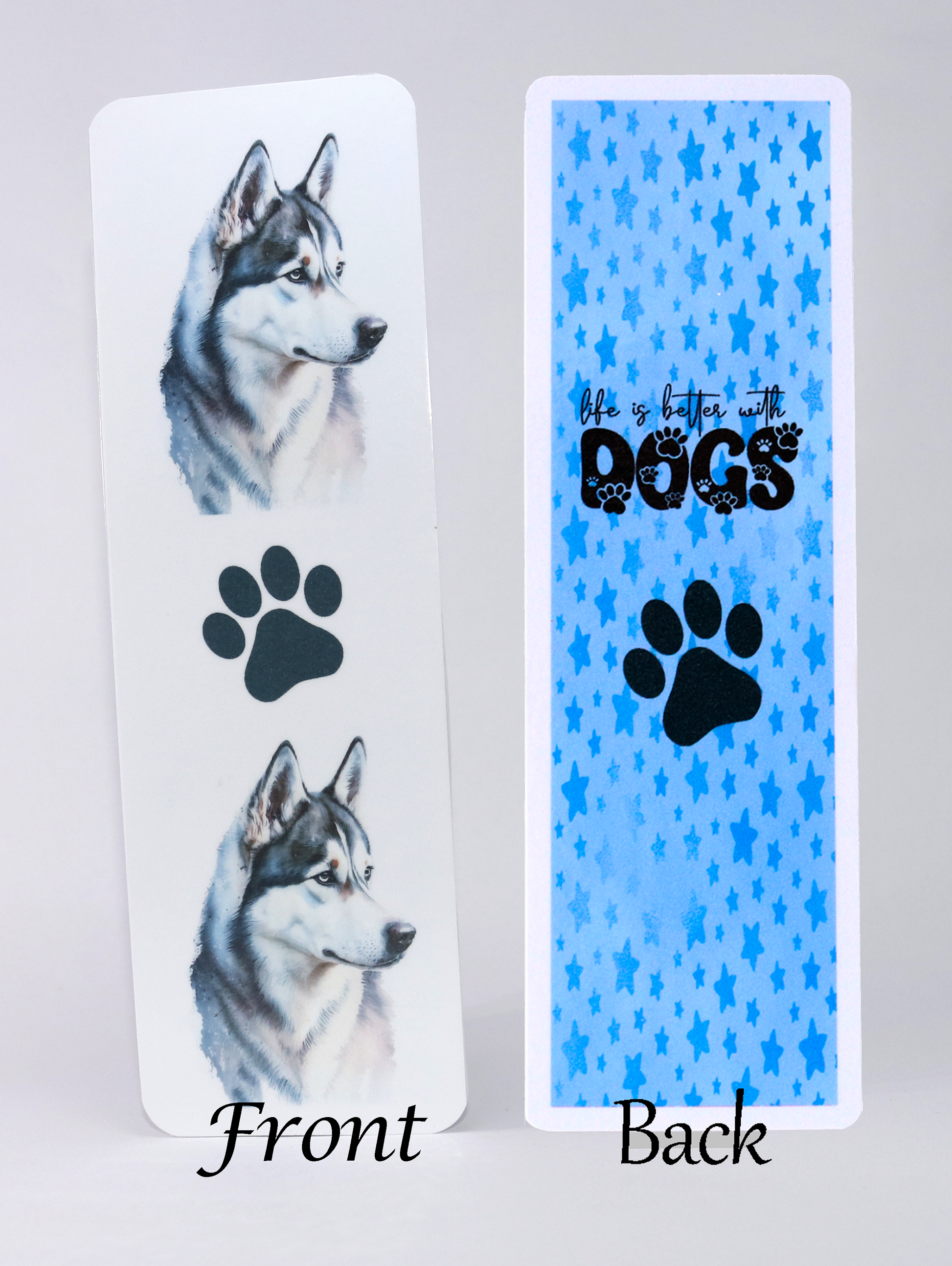 husky dog printed bookmark
