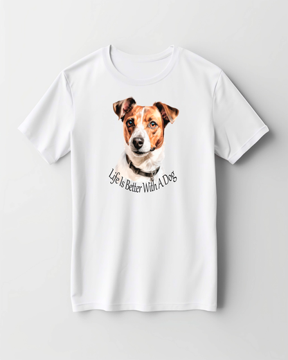 jack russell dog printed t shirt
