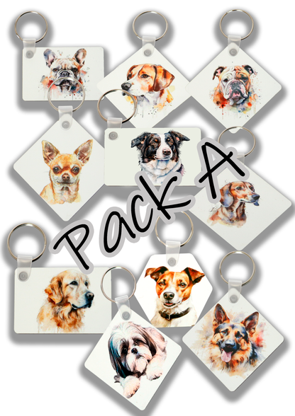 wholesale pack of keyrings - dogs