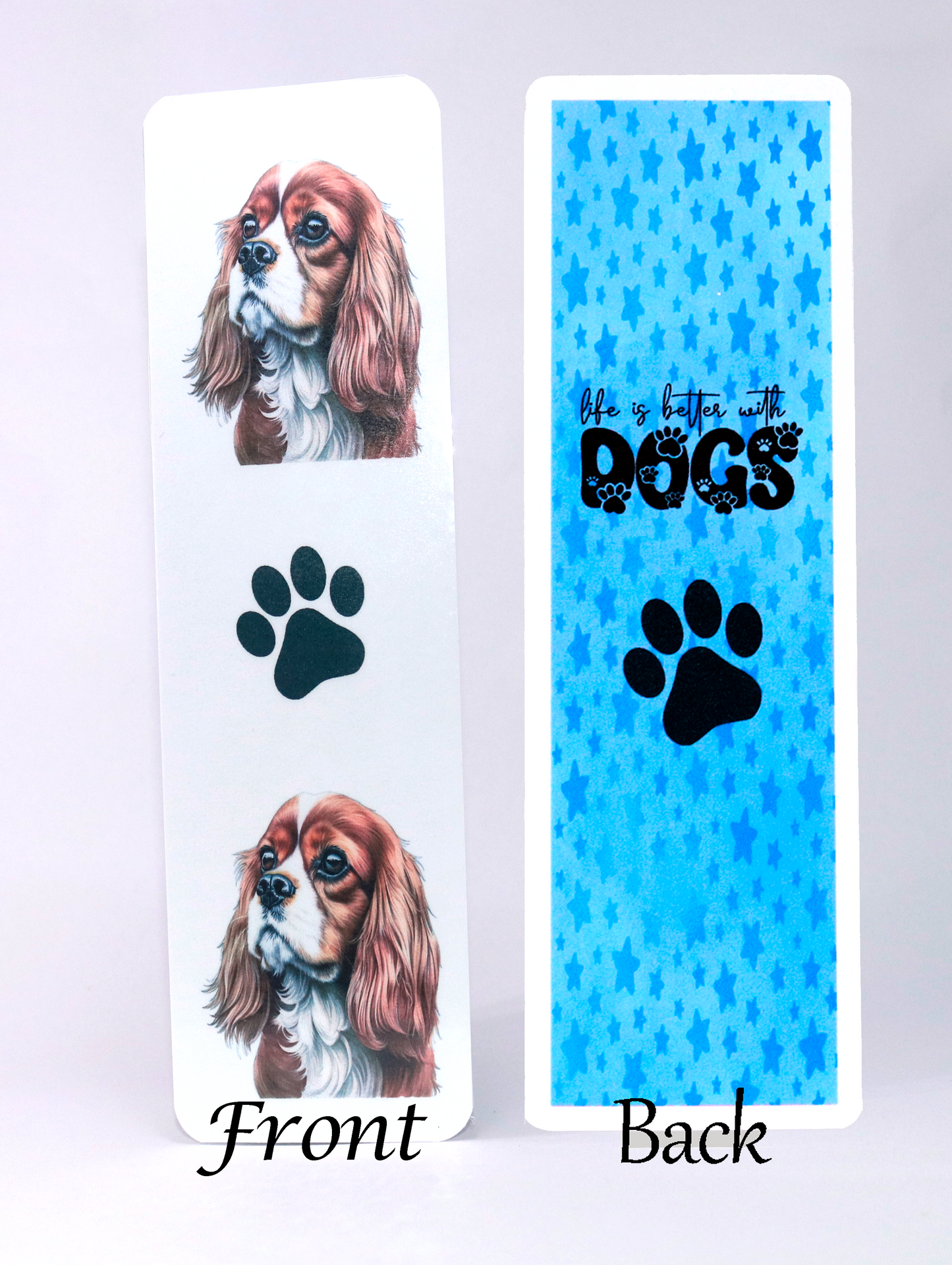 king charles dog printed bookmark