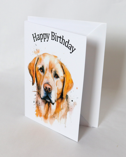 labrador printed birthday card