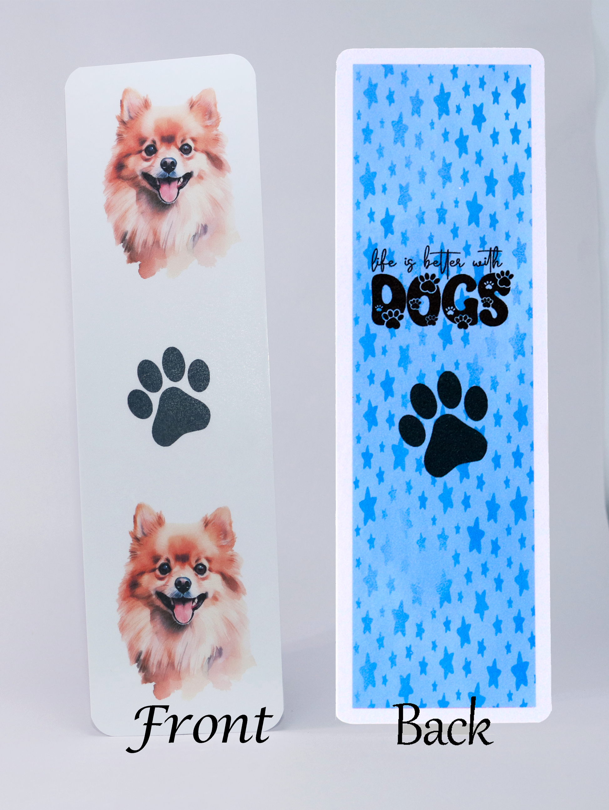 pomeranian dog printed bookmark