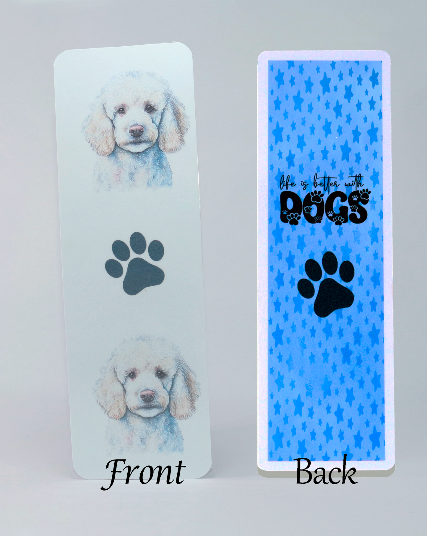 poodle dog printed bookmark