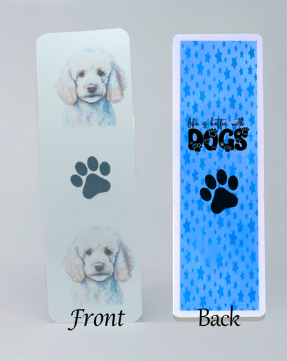 poodle dog printed bookmark