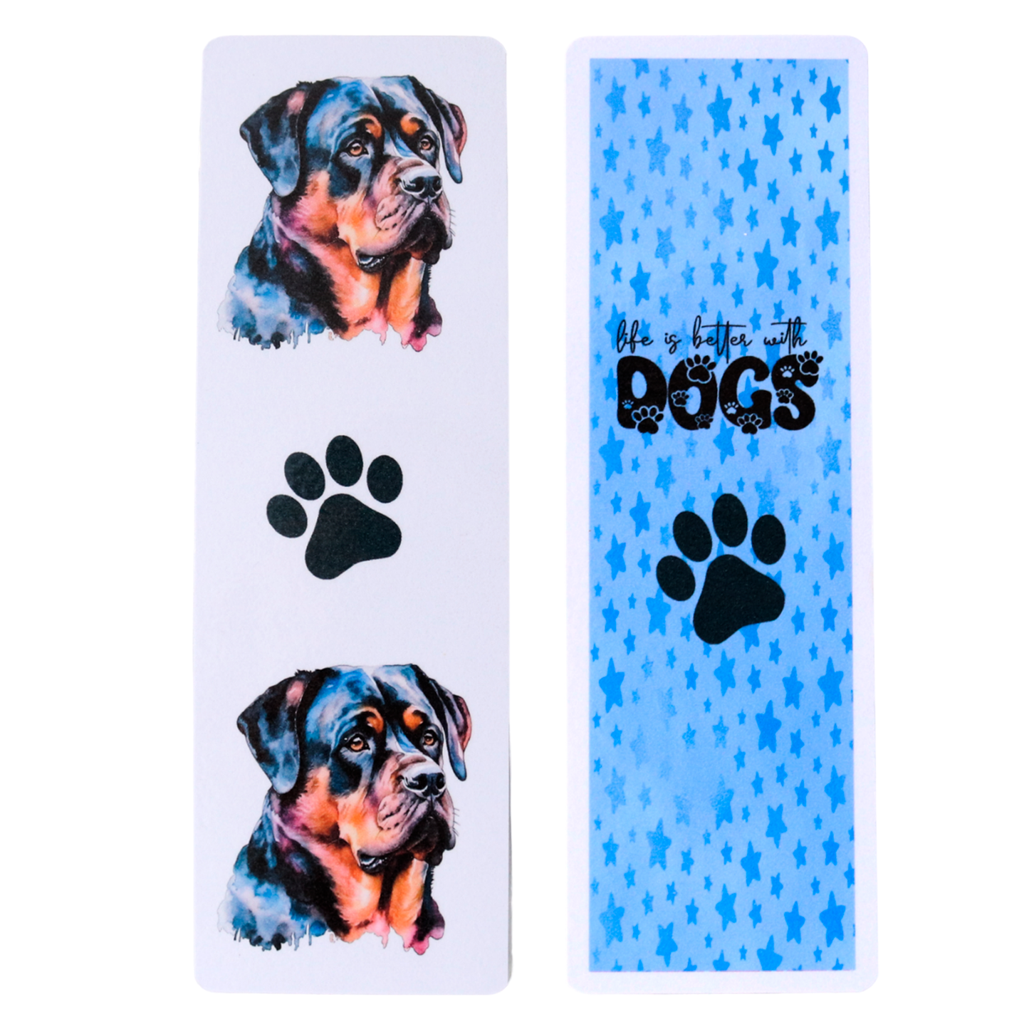 rottweiler dog printed bookmark