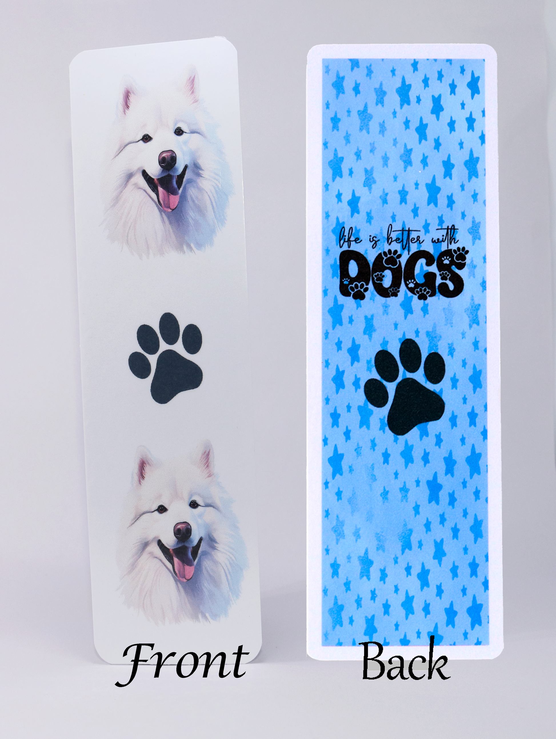 samoyed dog printed bookmark