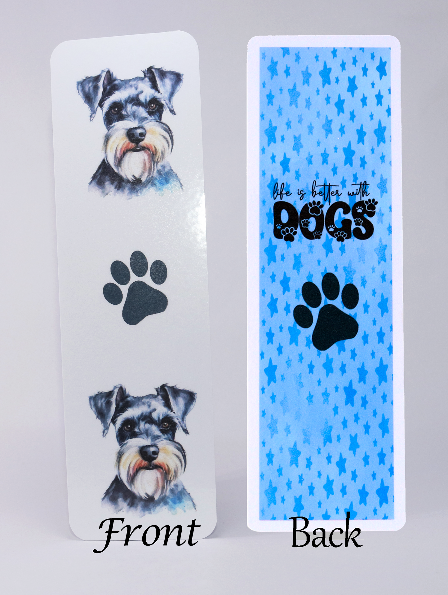 schnauzer dog printed bookmark