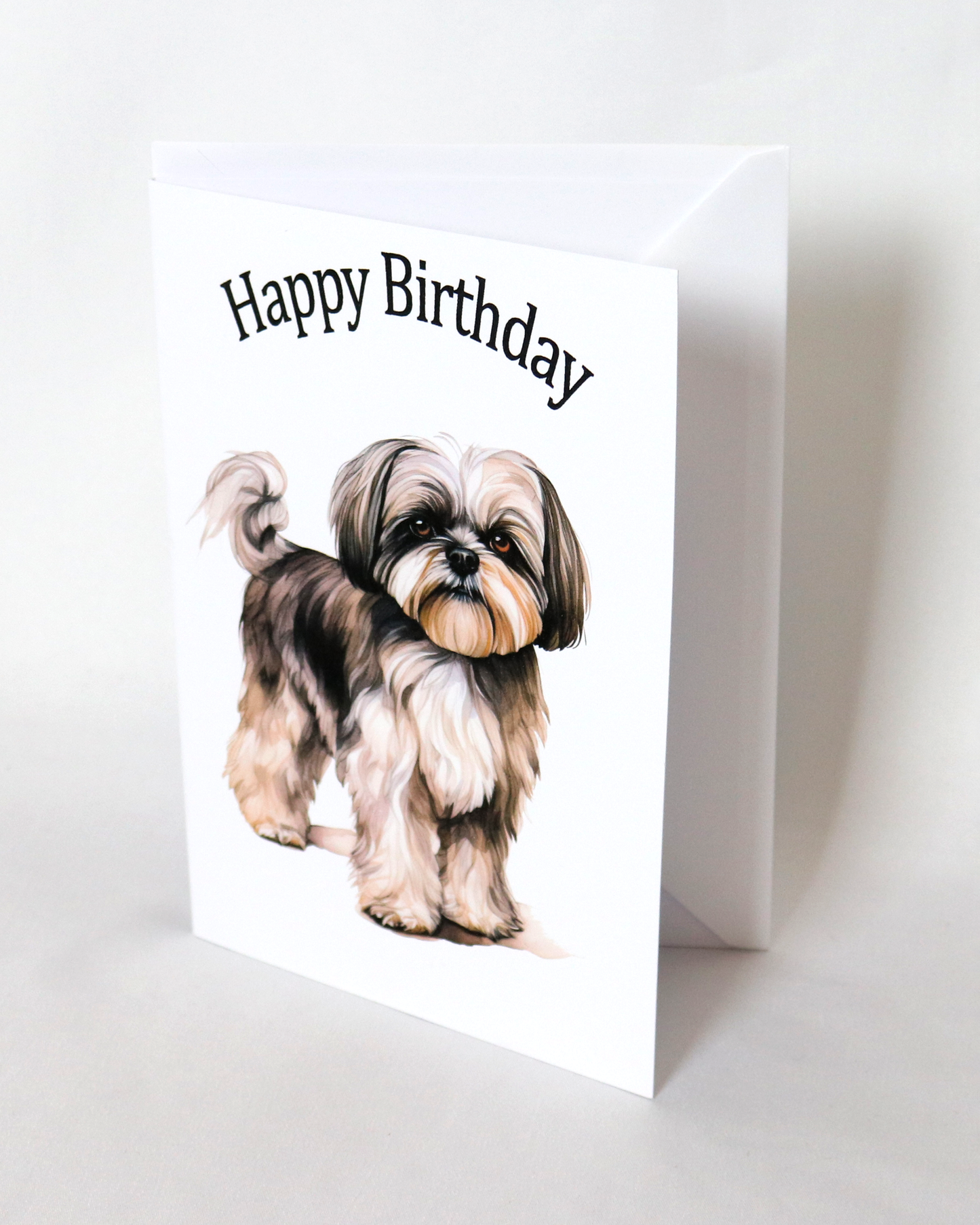 shih tzu printed birthday card