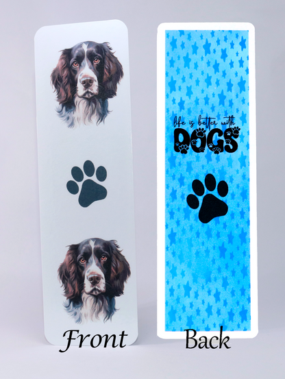 spaniel dog printed bookmark