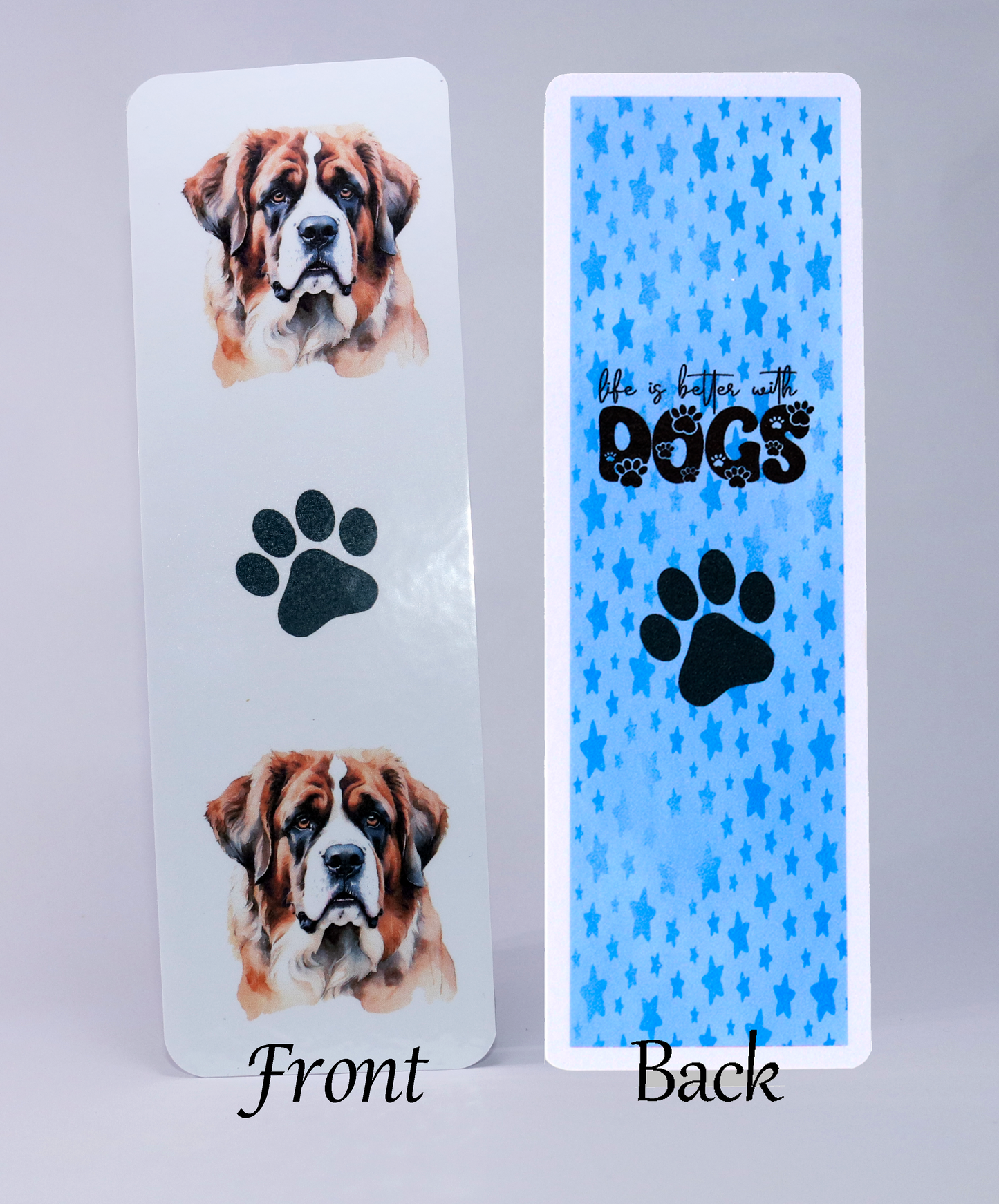 st bernard dog printed bookmark