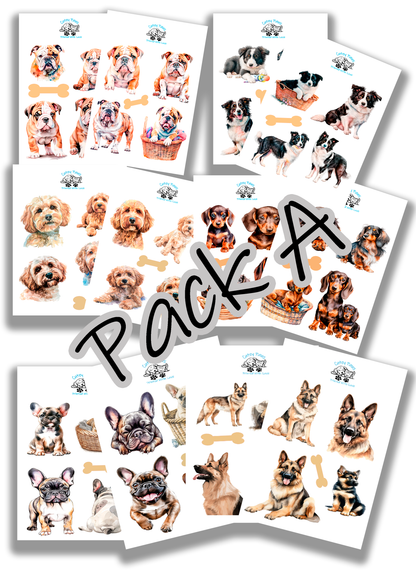 Wholesale pack of sticker sheets dogs